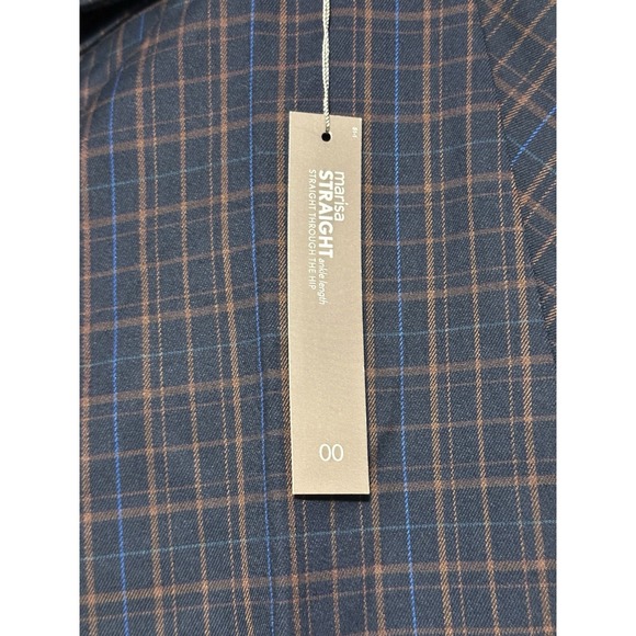 Ann Taylor Loft, Women's Marissa Straight Pants (2),Houndstooth & Blue Plaid, 00 - Picture 3 of 8